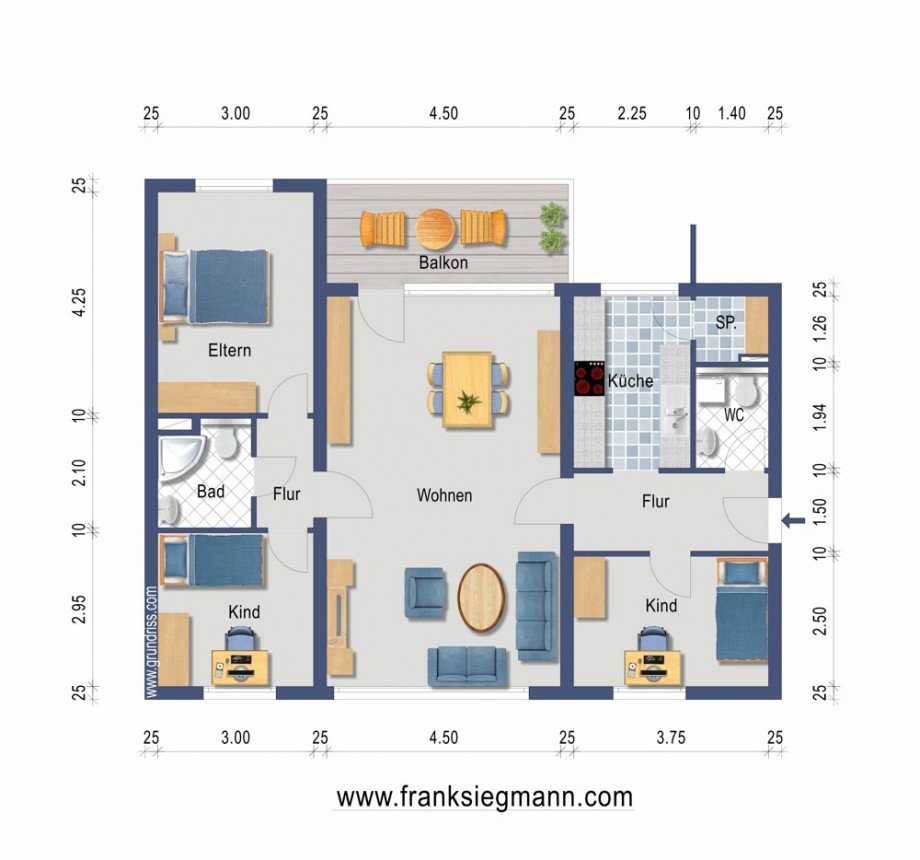 Grundriss Etagenwohnung Bergisch Gladbach / Refrath