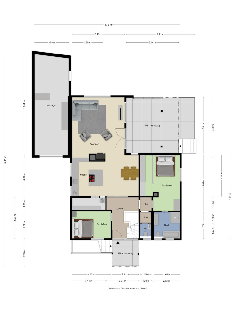 Grundriss EG Bungalow Wuppertal