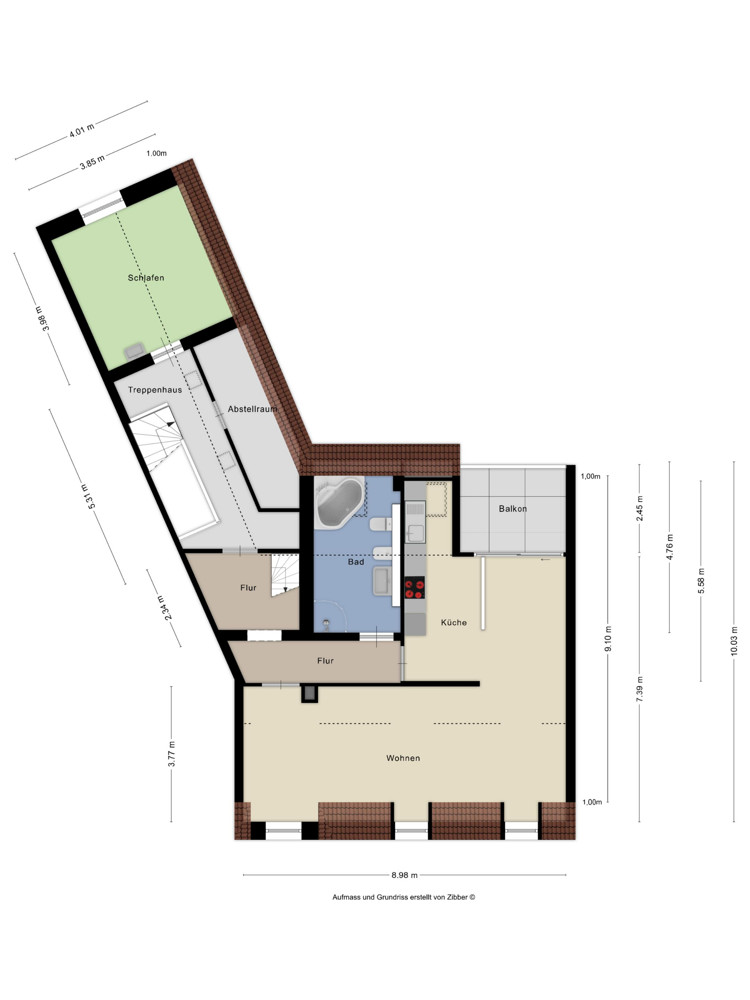 Grundriss 3.OG Wohn- / Gesch�ftshaus Leverkusen / Opladen