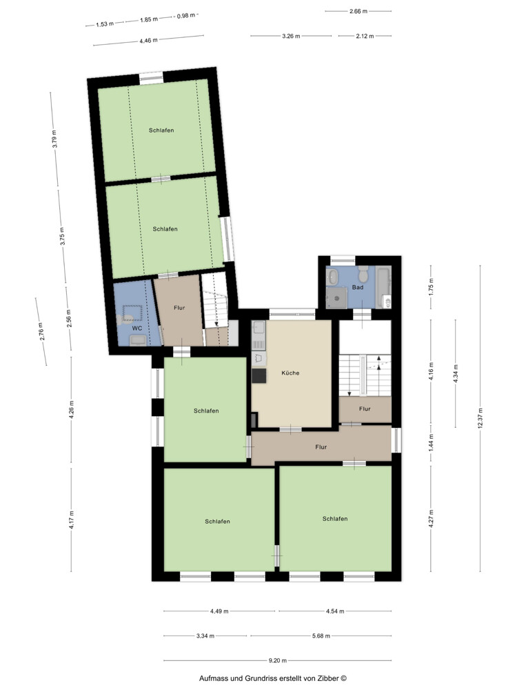 Grundriss 1.OG Mehrfamilienhaus Solingen / Merscheid