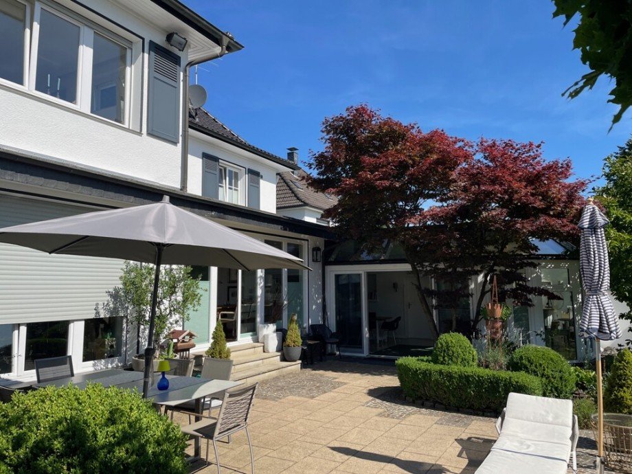 Terrasse im Sommer Haus Wuppertal