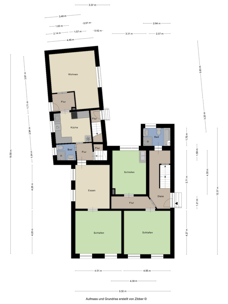 Grundriss EG Mehrfamilienhaus Solingen / Merscheid