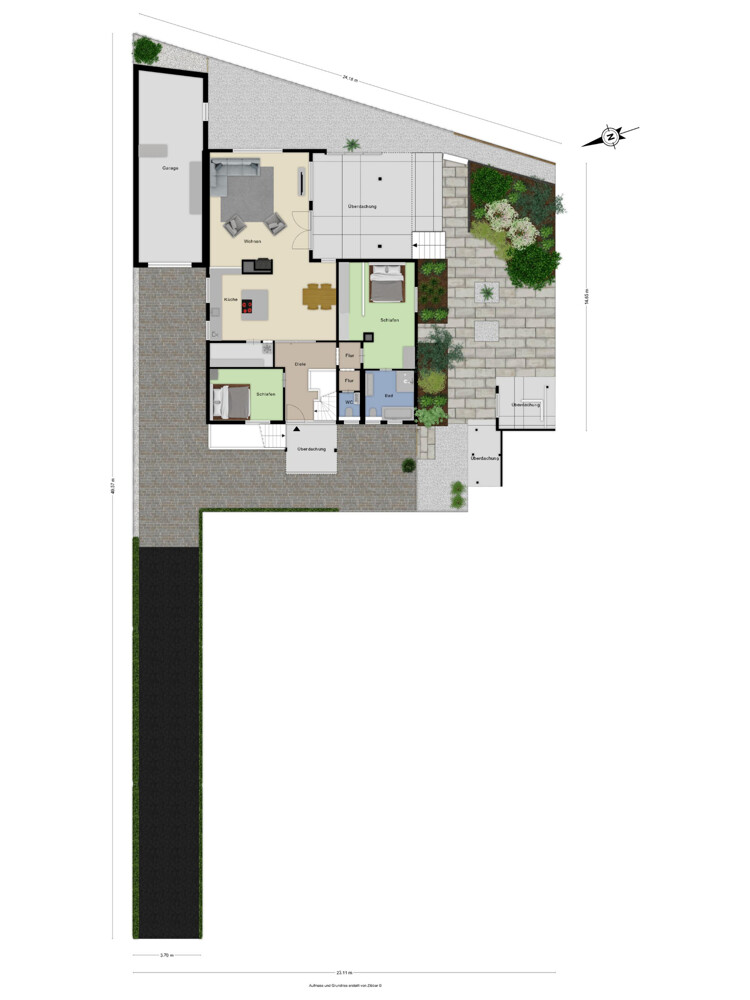 Grundriss Grundst�ck Bungalow Wuppertal