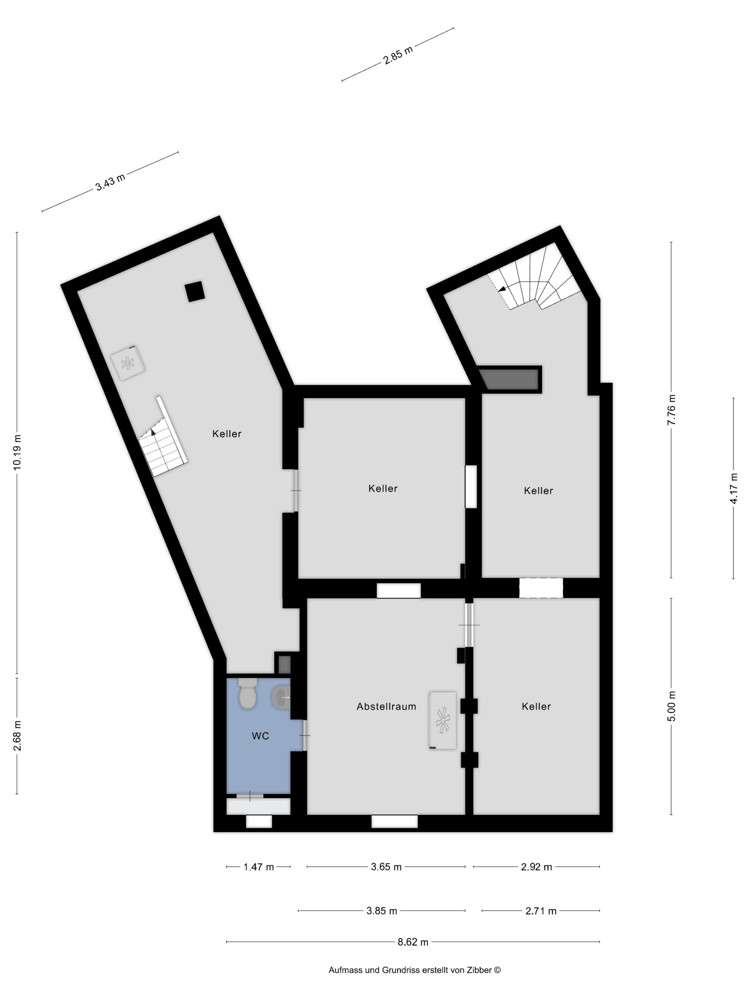 Grundriss Keller Wohn- / Gesch�ftshaus Leverkusen / Opladen
