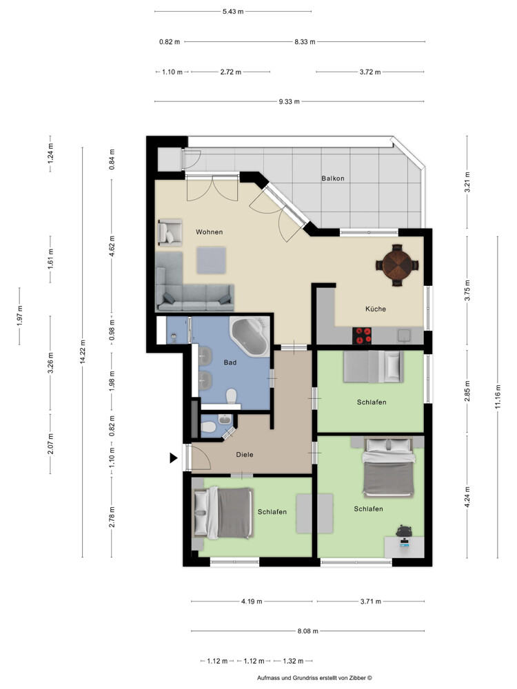 Grundriss Etagenwohnung Wermelskirchen / Stumpf