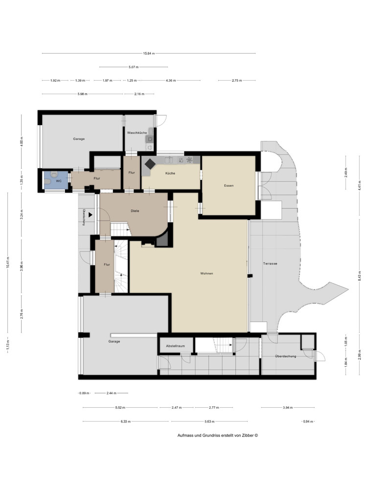 Grundriss EG Einfamilienhaus Wermelskirchen / Dh�nn